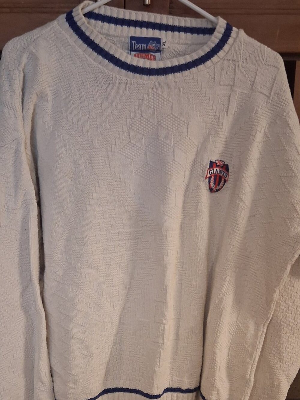 Vintage Nutmeg NFL Sweater Mens XL New York Giants Cotton Knit Crewneck USA